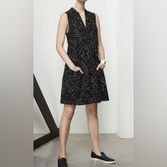 Eileen Fisher speckled dot v-neck sheath mini dress - Picture 1 of 8